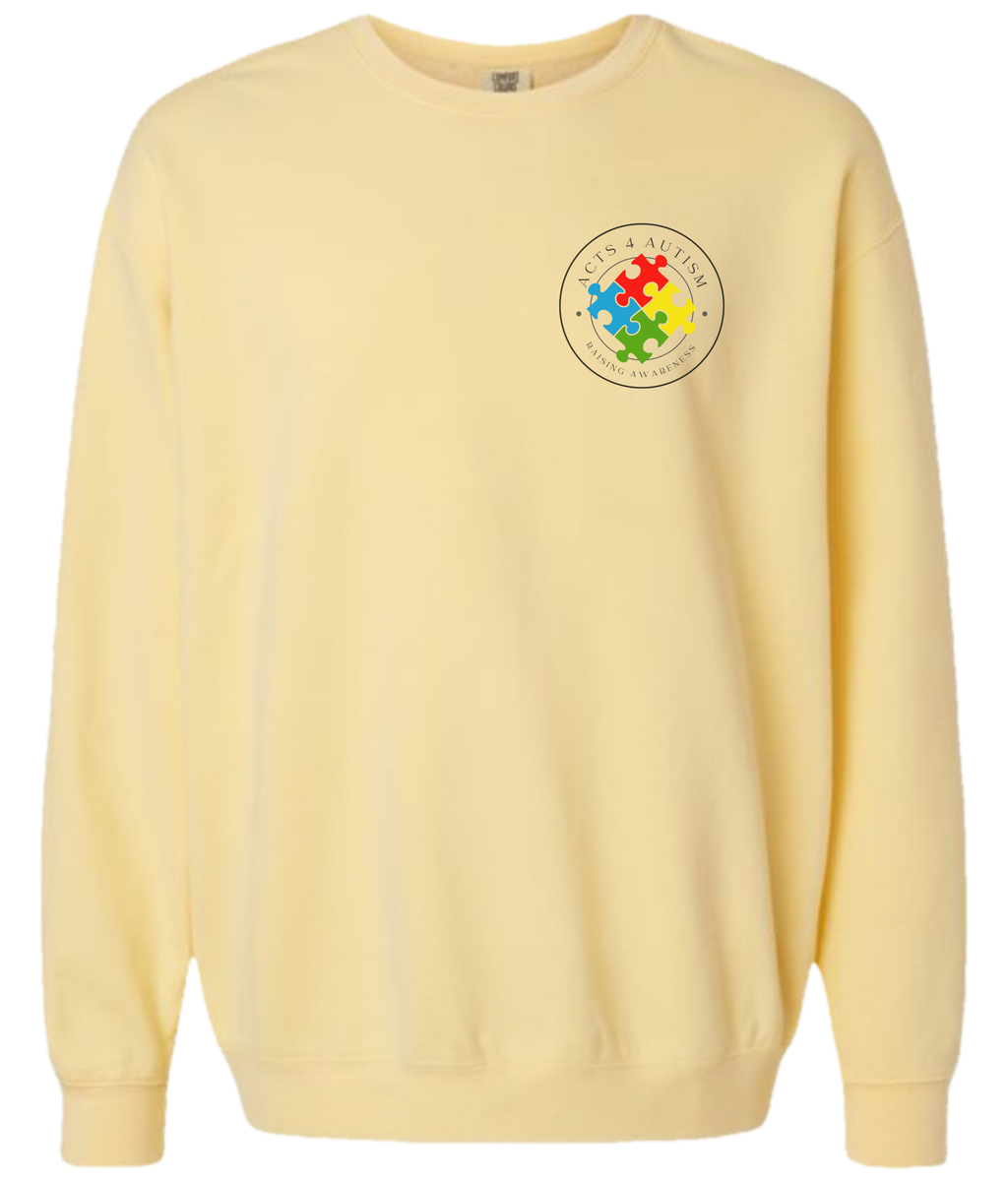 Acts 4 Autism Branded Crewneck Sweatshirt in Butter