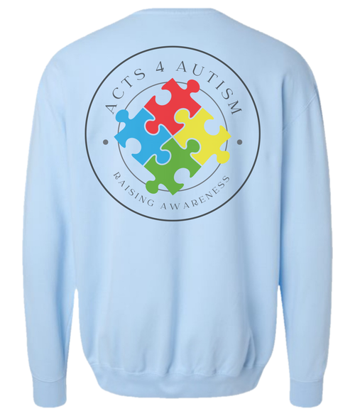 Acts 4 Autism Branded Crewneck Sweatshirt in Hydrangea